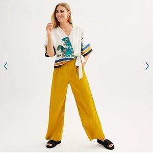 Nine West wide leg gold pants